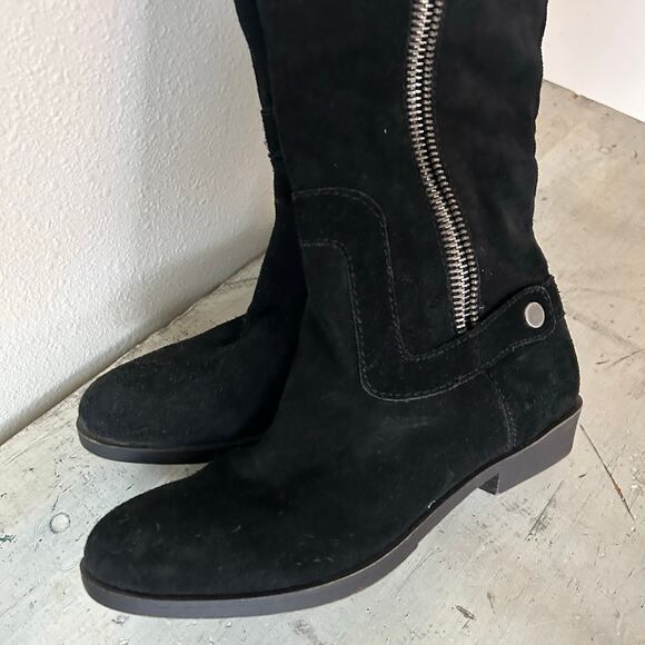 Nine West suede knee high riding boots zippers boho western fall black 6.5 - Picture 7 of 12